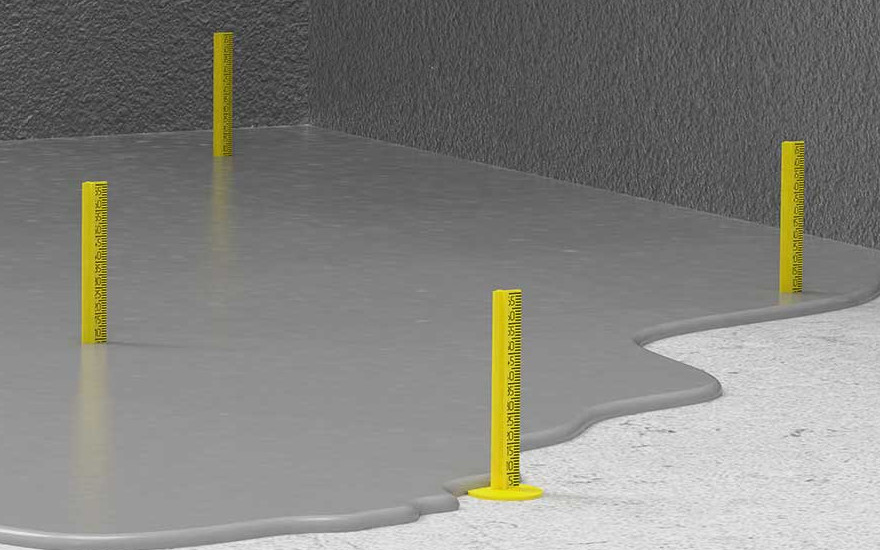 Plaster markers for self-leveling floor